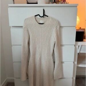 Marshalls Beige Ribbed Midi Dress